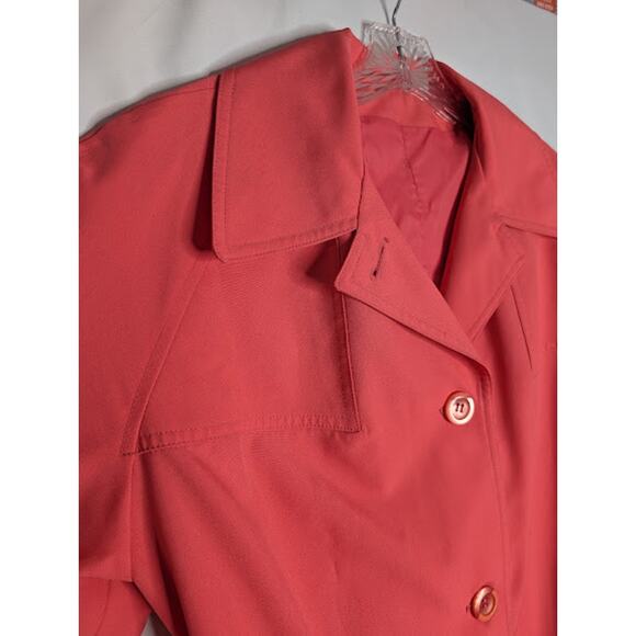 Vintage Twee Retro indiepop vibrant bold Pink Lined Peacoat size 8-10 timeless - Picture 5 of 11